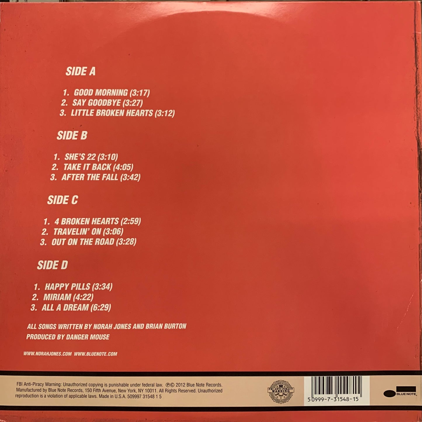 【USED】Norah Jones - Little Broken Hearts (LP)