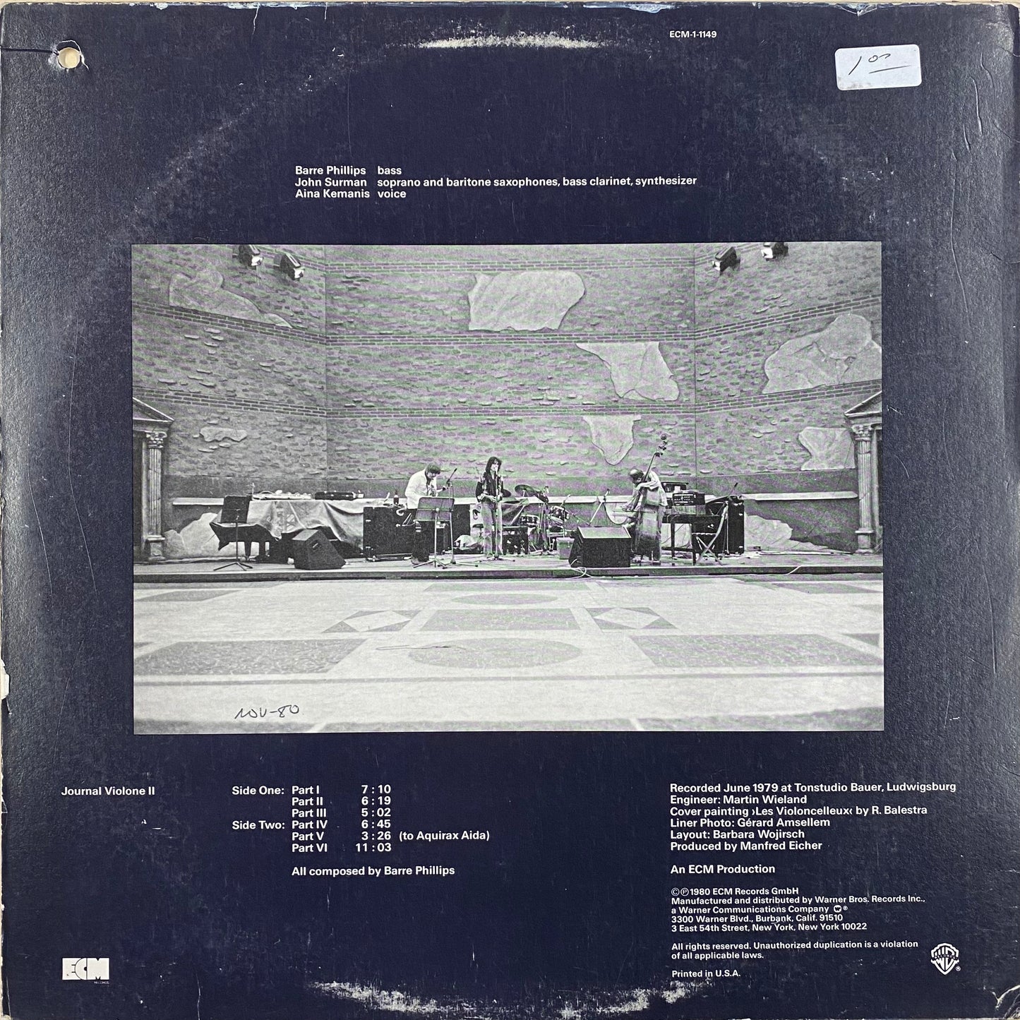 【USED】Barre Phillips Journal Violone II (LP)