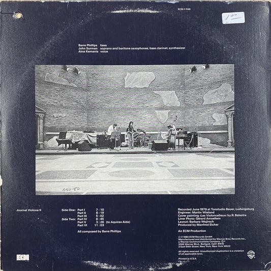 【USED】Barre Phillips Journal Violone II (LP)