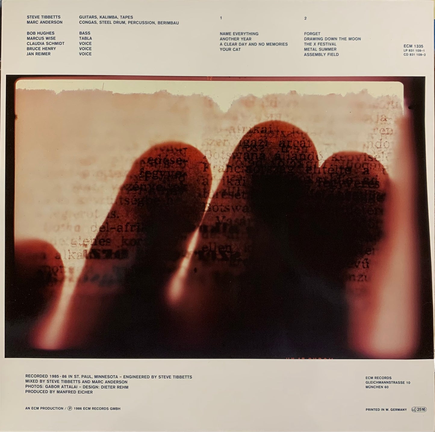 【USED】Steve Tibbetts - Exploded View (LP)