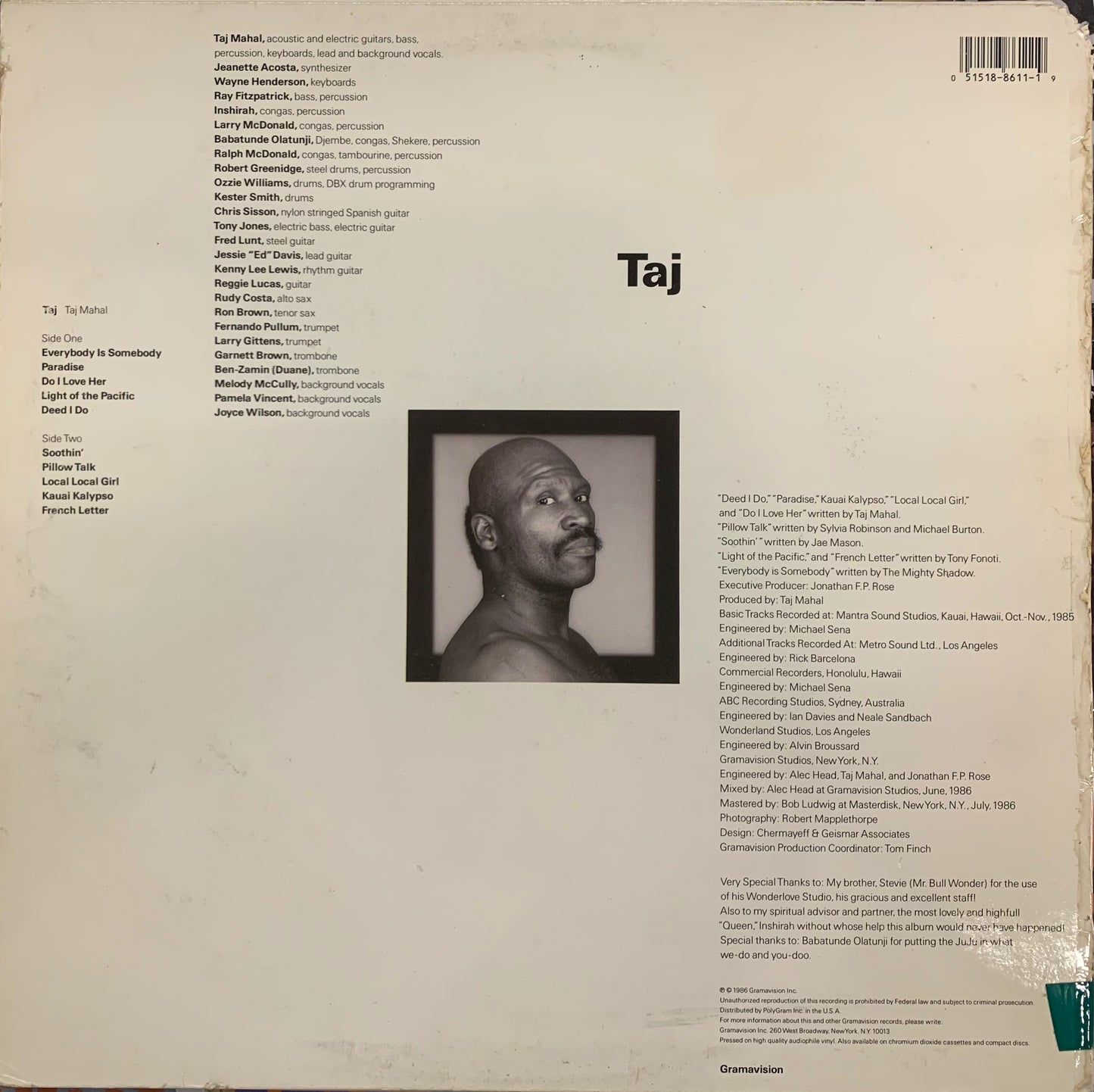 【USED, US ORIG】Taj Mahal - Taj (LP)