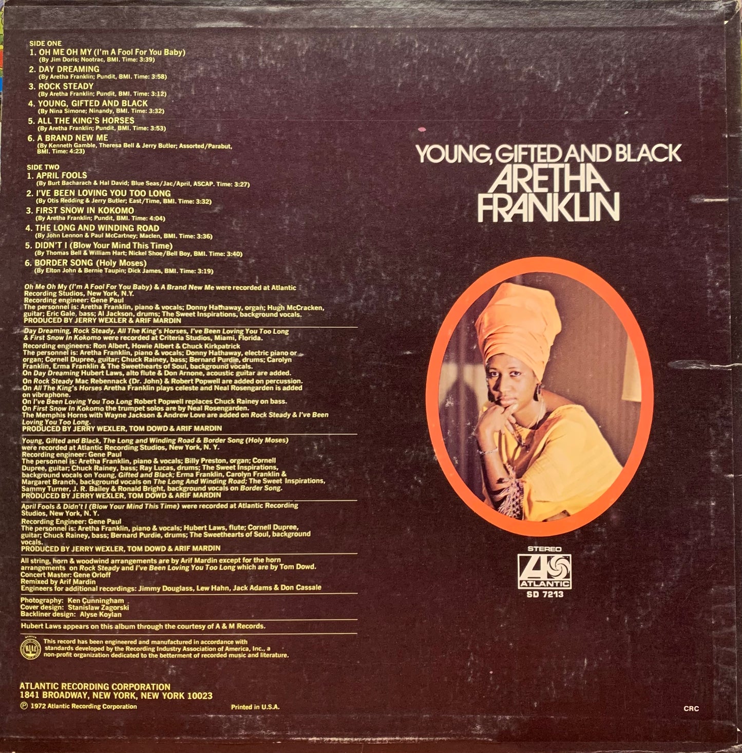 【USED, US Orig】Aretha Franklin - Young, Gifted And Black (LP)