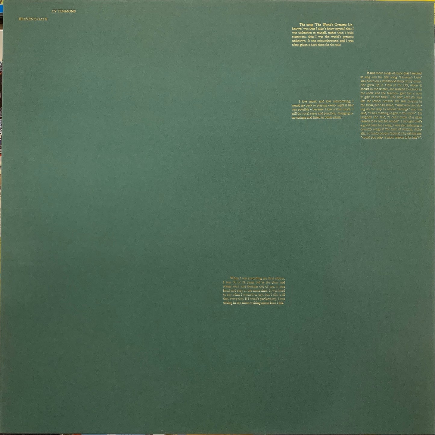 【USED】 Cy Timmons - Heaven's Gate (LP)