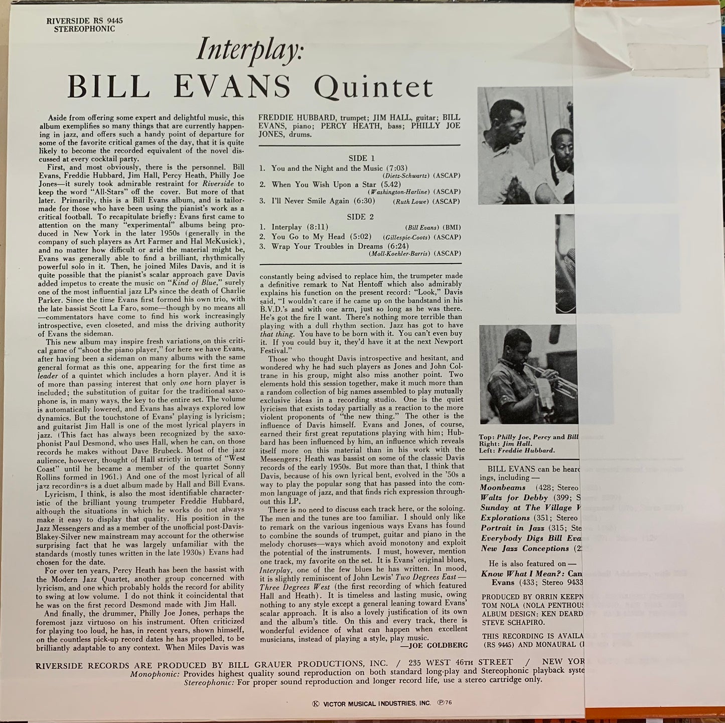 【USED】Bill Evans Quintet - Interplay (LP)