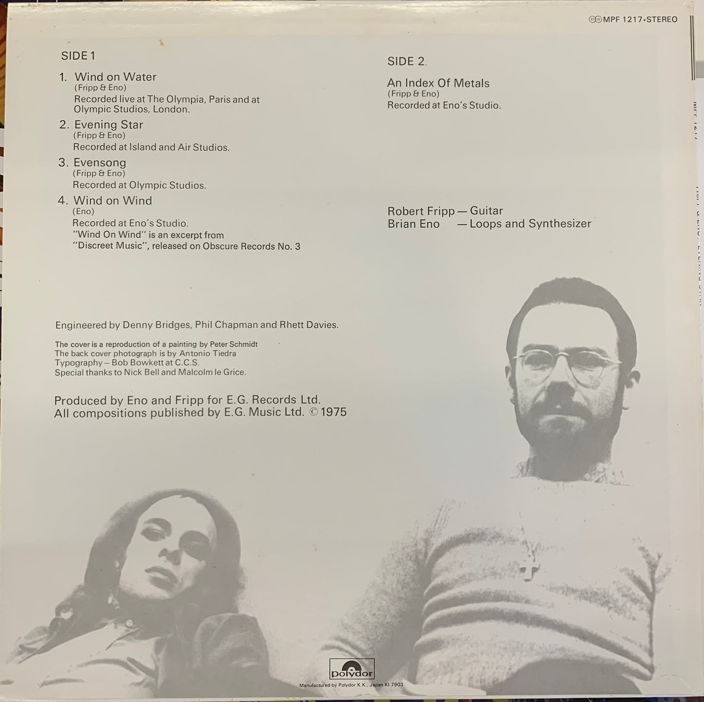 【USED, JAPAN PRESS】Fripp & Eno Evening Star (LP)