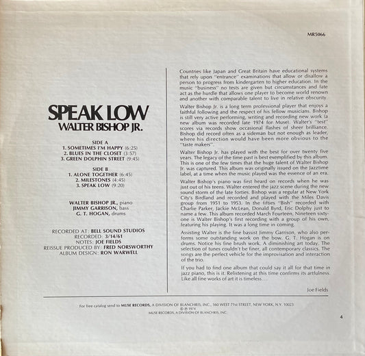 【USED】Walter Bishop Jr. - Speak Low (LP)