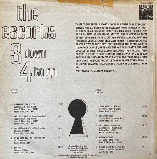 【USED】The Escorts - 3 Down 4 To Go (LP)