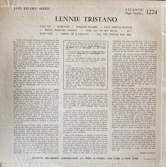 【USED】Lennie Tristano - Lennie Tristano (LP)