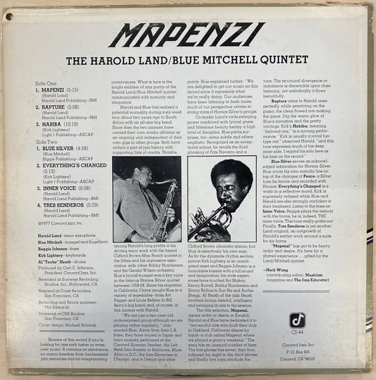 The Harold Land / Blue Mitchell Quintet