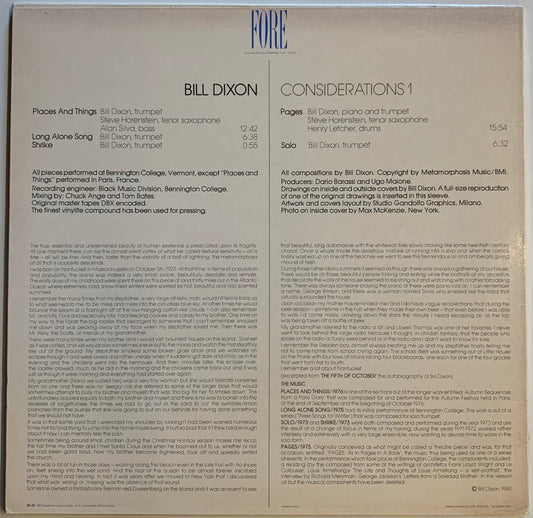 【USED】Bill Dixon - Considerations 1 (LP)