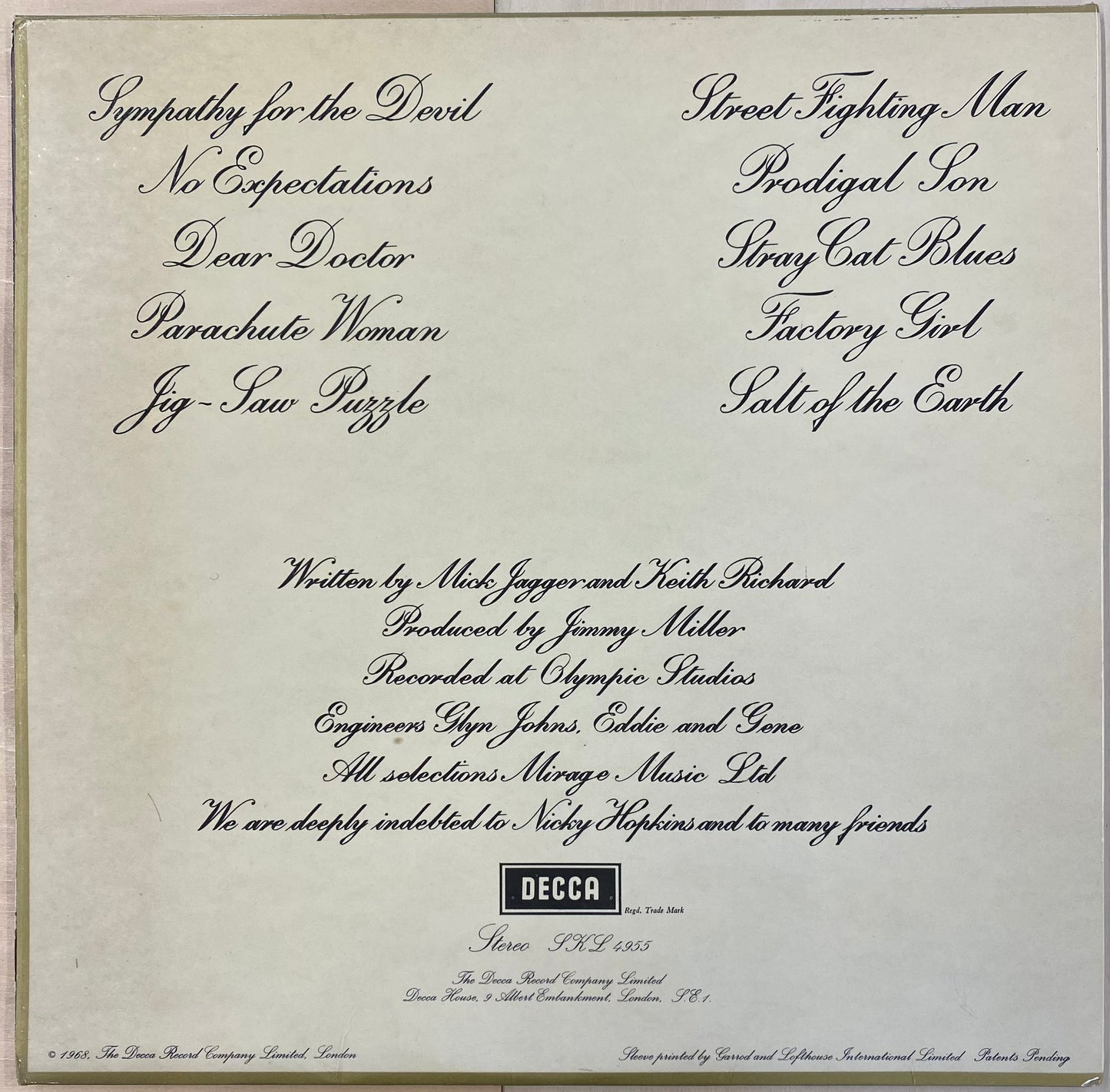 【USED, UK Orig】The Rolling Stones - Beggars Banquet(LP)