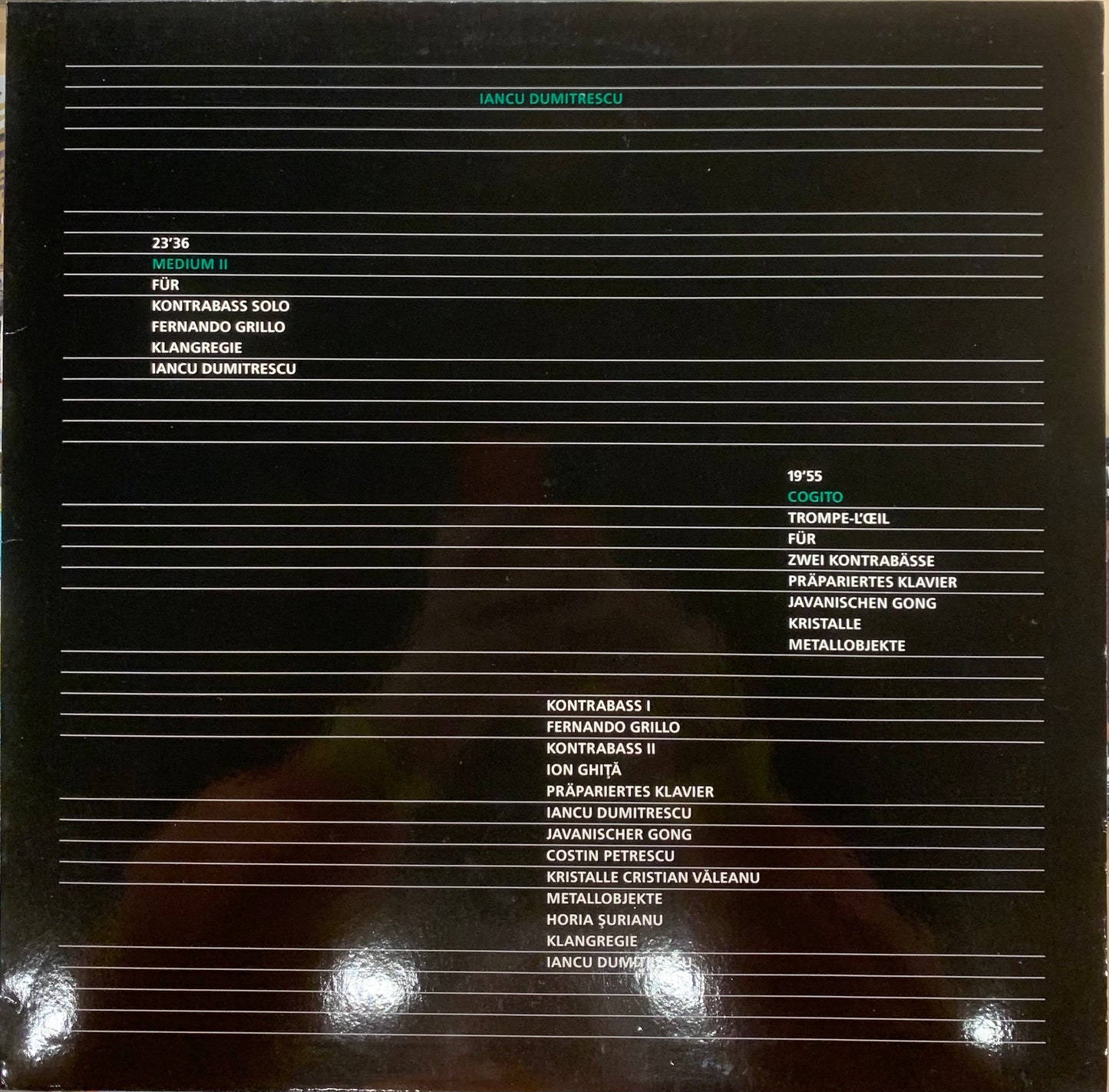 【USED, GERMAN Orig】Iancu Dumitrescu	Medium II / Cogito (LP)