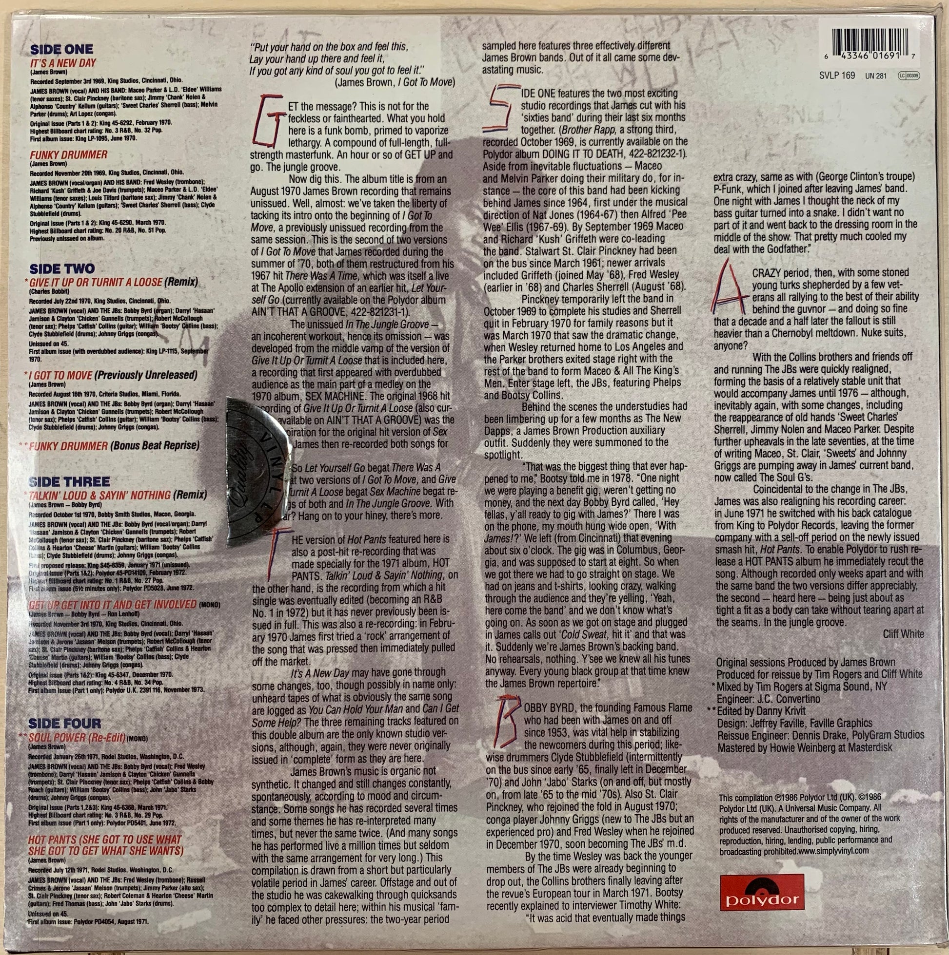 USED】James Brown - In The Jungle Groove (LP) – CELLAR RECORDS