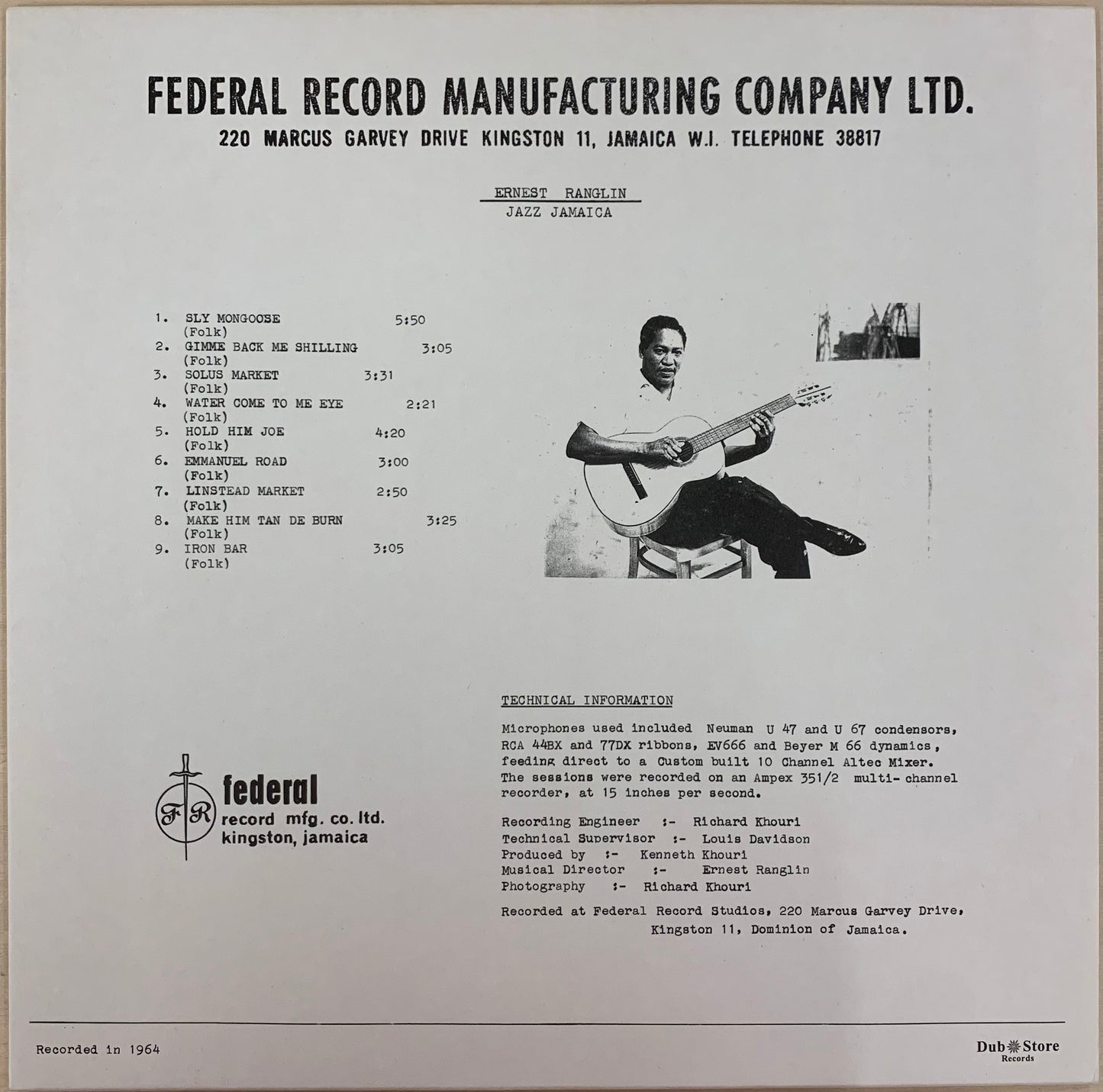 【USED】Ernest Ranglin - Jazz Jamaica (LP)