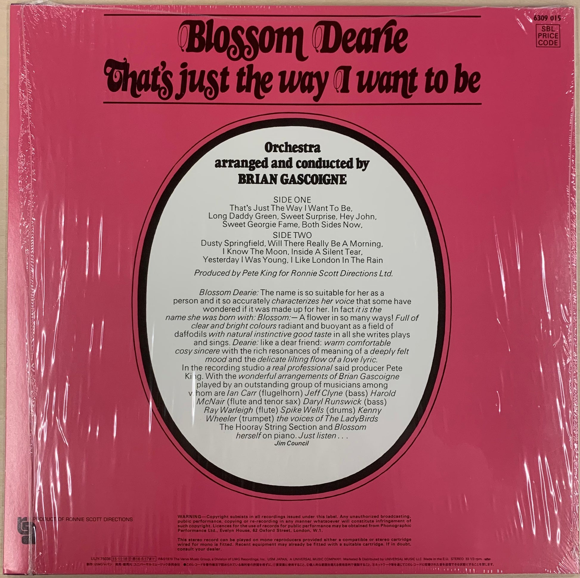 USED】Blossom Dearie - That's Just The Way I Want To Be (LP