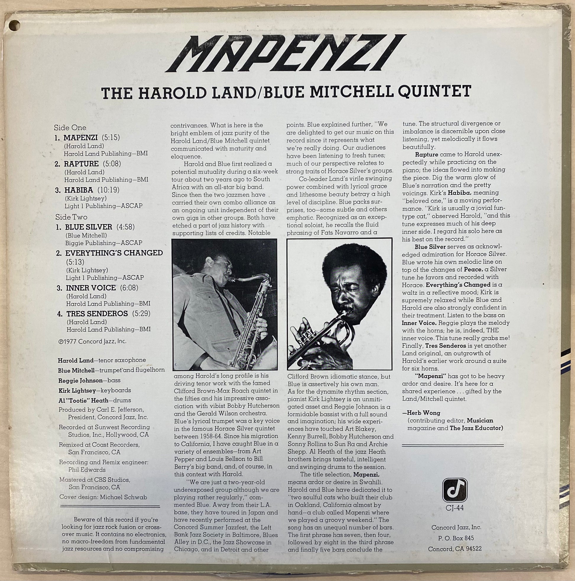 中古LP / USオリジナル】The Harold Land / Blue Mitchell